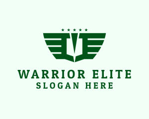 Military Shield Wings logo design