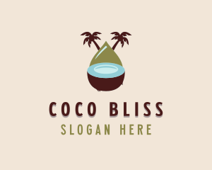 Coconut - Tropical Organic Coconut logo design