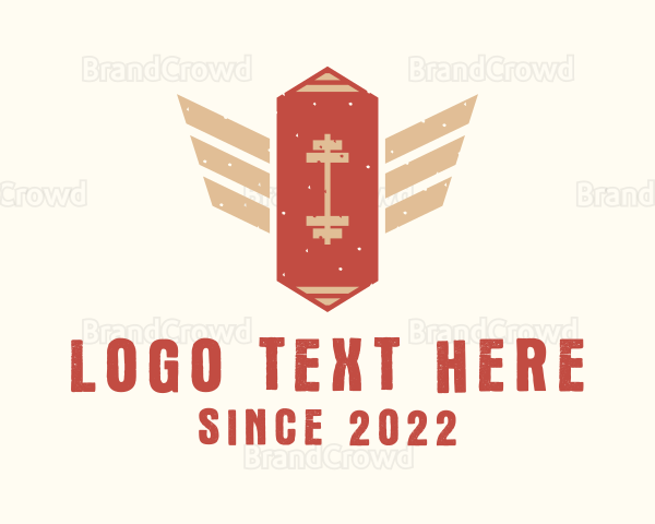 Rustic Barbell Wings Logo