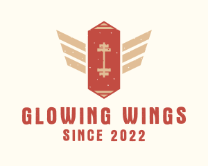 Rustic Barbell Wings logo design