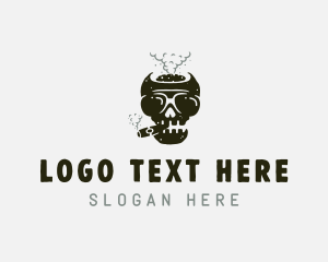 Tobacco - Skull Tobacco Smoking logo design