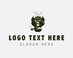 Skull Tobacco Smoking Logo