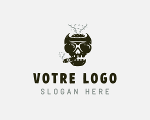 Skull Tobacco Smoking Logo
