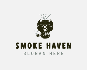 Smoke - Skull Tobacco Smoking logo design