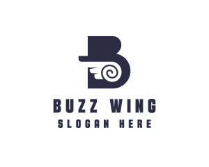 Wings Logistics Letter B logo design