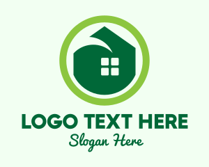 Round - Green Eco House logo design