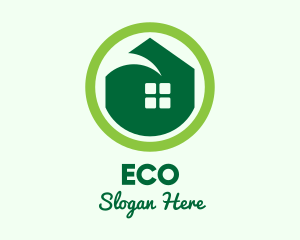 Green Eco House logo design