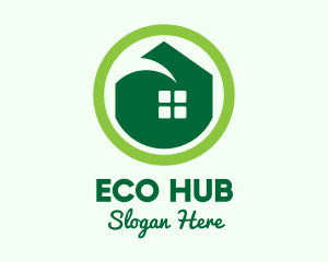 Green Eco House logo design