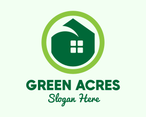 Green Eco House logo design