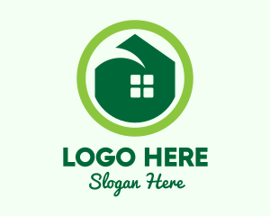 Swoosh - Green Eco House logo design