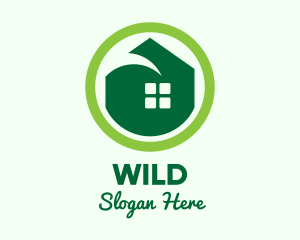 Circle - Green Eco House logo design