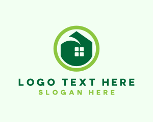 Green Eco House logo design