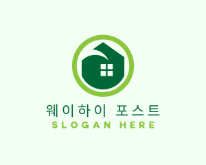 Green Eco House logo design