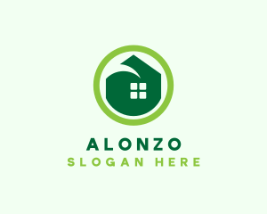 Green Eco House logo design