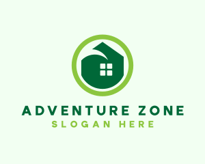 Green Eco House logo design