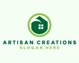 Green Eco House logo design