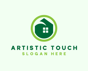 Green Eco House logo design