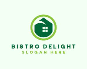 Green Eco House logo design