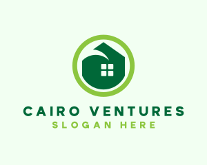 Green Eco House logo design