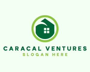 Green Eco House logo design