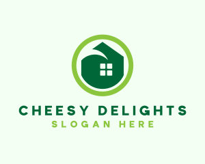 Green Eco House logo design