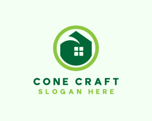 Green Eco House logo design