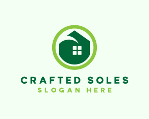 Green Eco House logo design