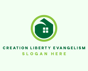 Green Eco House logo design