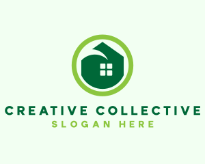 Green Eco House logo design