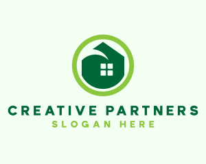 Green Eco House logo design