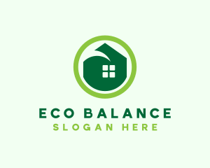 Green Eco House logo design