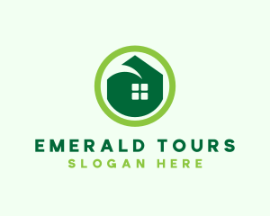 Green Eco House logo design