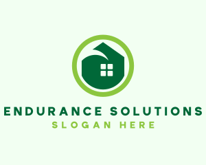 Green Eco House logo design