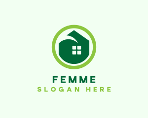 Green Eco House logo design