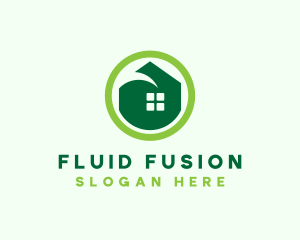 Green Eco House logo design