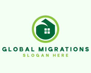 Green Eco House logo design