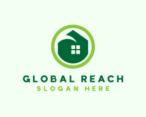 Green Eco House logo design