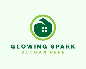 Green Eco House logo design