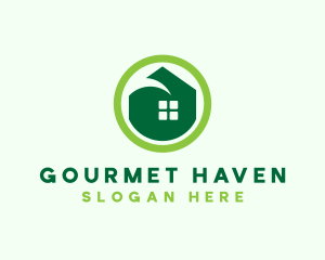 Green Eco House logo design