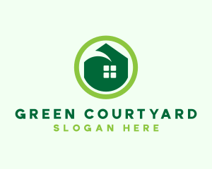 Green Eco House logo design