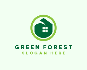 Green Eco House logo design