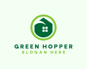 Green Eco House logo design