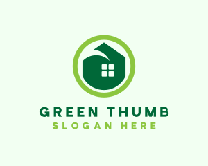 Green Eco House logo design