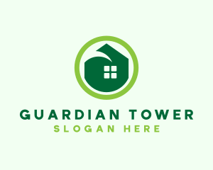 Green Eco House logo design