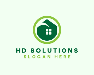 Green Eco House logo design