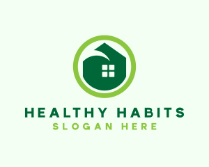 Green Eco House logo design