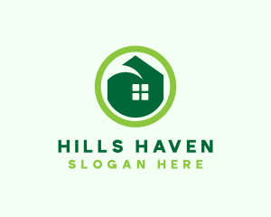 Green Eco House logo design