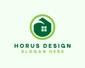 Green Eco House logo design