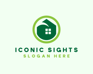 Green Eco House logo design