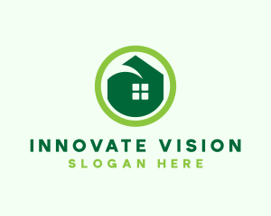 Green Eco House logo design